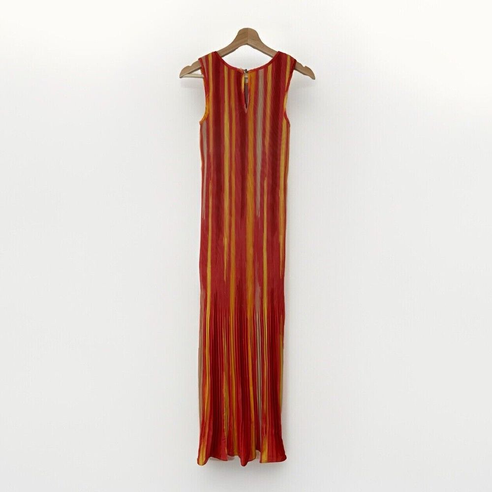 Kate & Mallory Women XS Dress Orange Accordion Maxi Sunset Luxury Ombre Resort - Picture 5 of 12